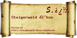 Steigerwald Ákos névjegykártya