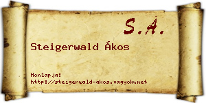 Steigerwald Ákos névjegykártya